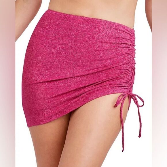 BCBGENERATION Stardust Tie side Cover Up Skirt Berry Size Medium NEW - Picture 4 of 7